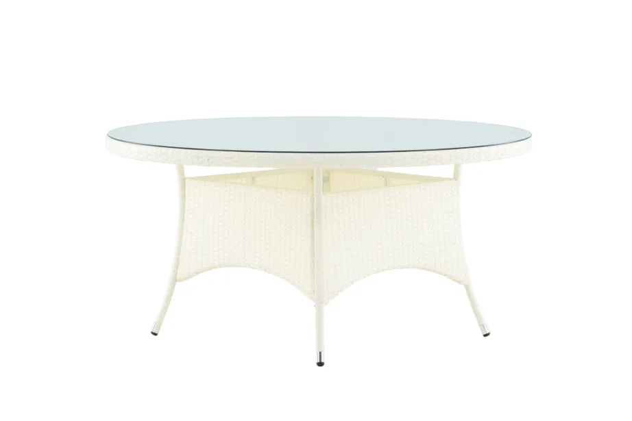 Klaasist ümmargune aia söögilaud Volta, valge, ø150, 9232-010 – 6