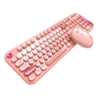 MOFII Lovely Juhtmevaba Klaviatuur ja Hiir Komplekt (2.4G, Roosa)