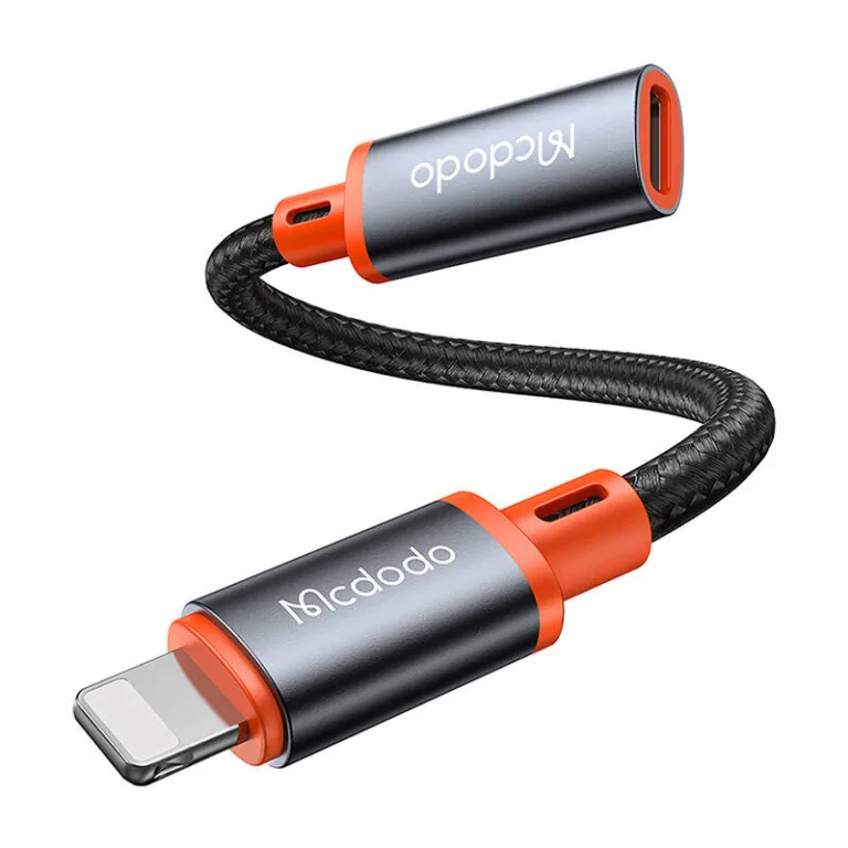 Mcdodo CA-1440 USB-C Lightning adapter (2A, 11cm, alumiinium/nailon)