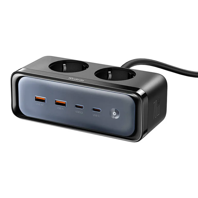 Mcdodo pistikupesa 6in1 CH-4610 (2x USB-C, 2x USB-A, 2 pistikupesa, 70W, 2500W, must)