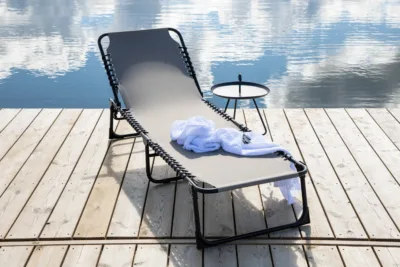Metallist lamamistool Majken, must/hall, 60x190x32