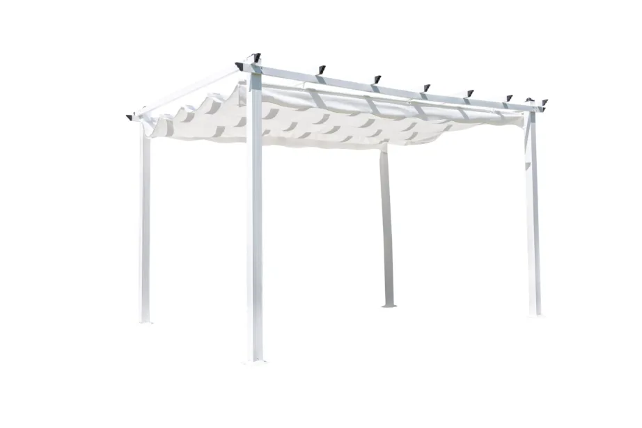 Metallist pergola Lazio, valge, 400x400x250, 6060-006 – 5