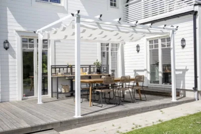 Metallist pergola Lazio, valge, 400x400x250, 6060-006