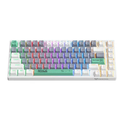ONIKUMA G52 klaviatuur – Mehaaniline 82-klahv seade (Valge, Juhtmega, RGB valgustus)