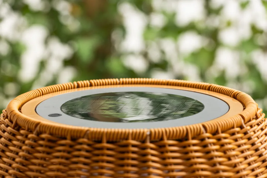 Plastikust aia põrandalamp Mabis, must/naturaalne, 7561-130 – 4