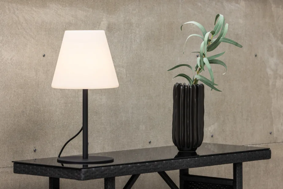 Plastikust laualamp õue Moris, must/valge, ø28×52, 7555-110