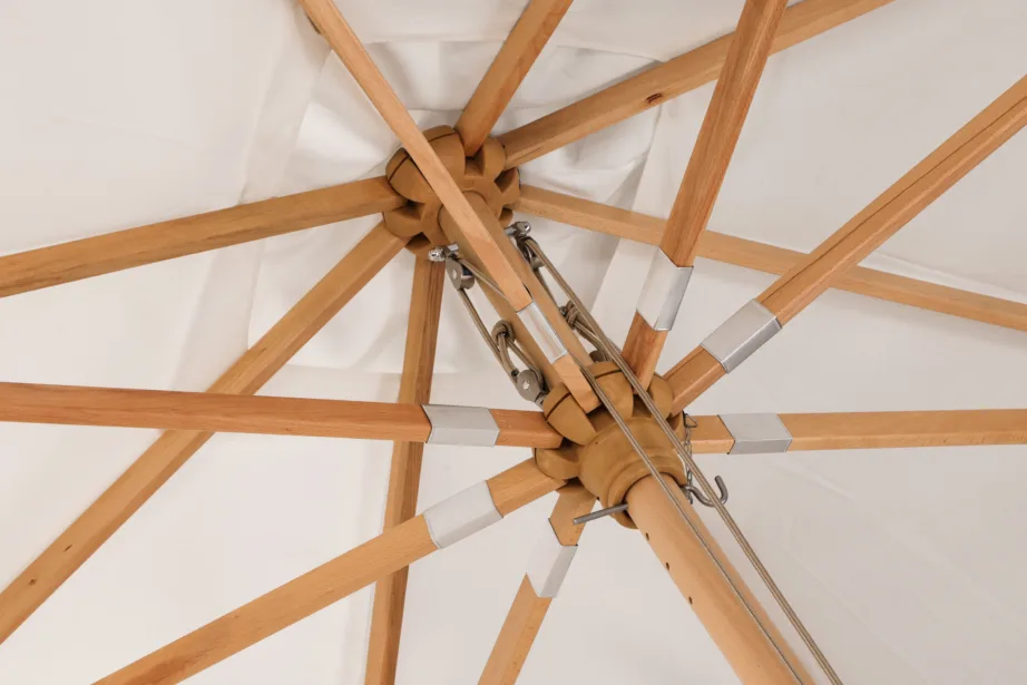 Puidust päikesevari Naxos, naturaalne/valge, 3x3m, 1155-444 – 2