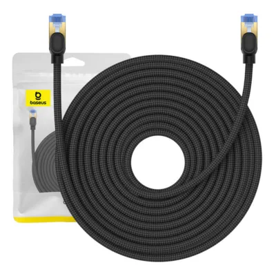 Punutud Võrgukaabel Baseus Cat.7 Ethernet RJ45 10Gbps, 20m, Must