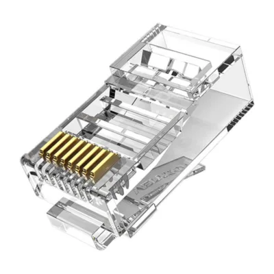 RJ45 Cat.6 pistikud – UTP modulaarsed pistikud Vention (läbipaistev, 100 tk)