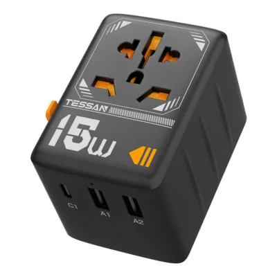 Tessan WTA-01 Reisipistikadapter (3 USB, 2500W, Uuendatav Kaitse)
