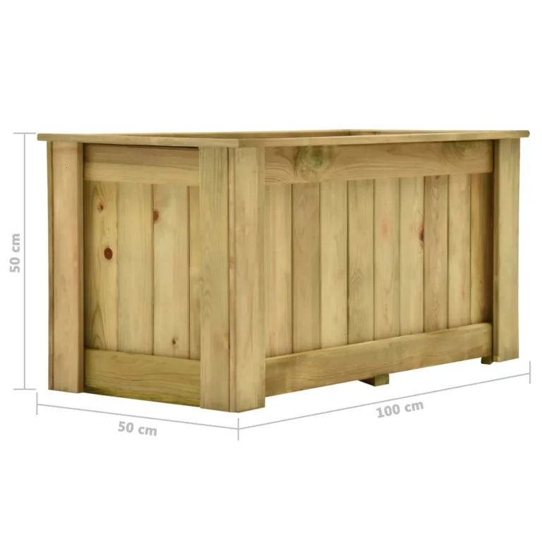 Tõstetud peenar 100 x 50 x 50 cm immutatud männipuidust