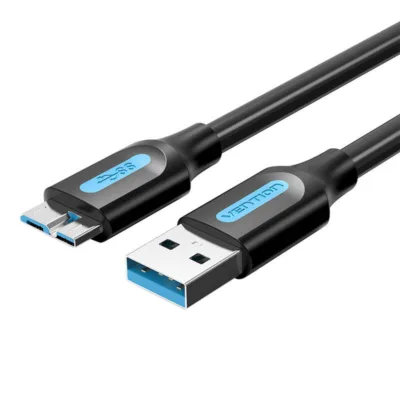 USB 3.0 kaabel: Vention COPBG USB-A 3.0 to Micro-B (1.5m, 3A, 5Gbps, must)