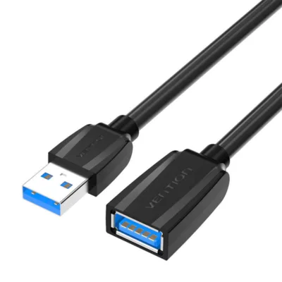 USB 3.0 pikenduskaabel Vention 1.5m (Isas-Emane, kuni 5 Gbps, must)