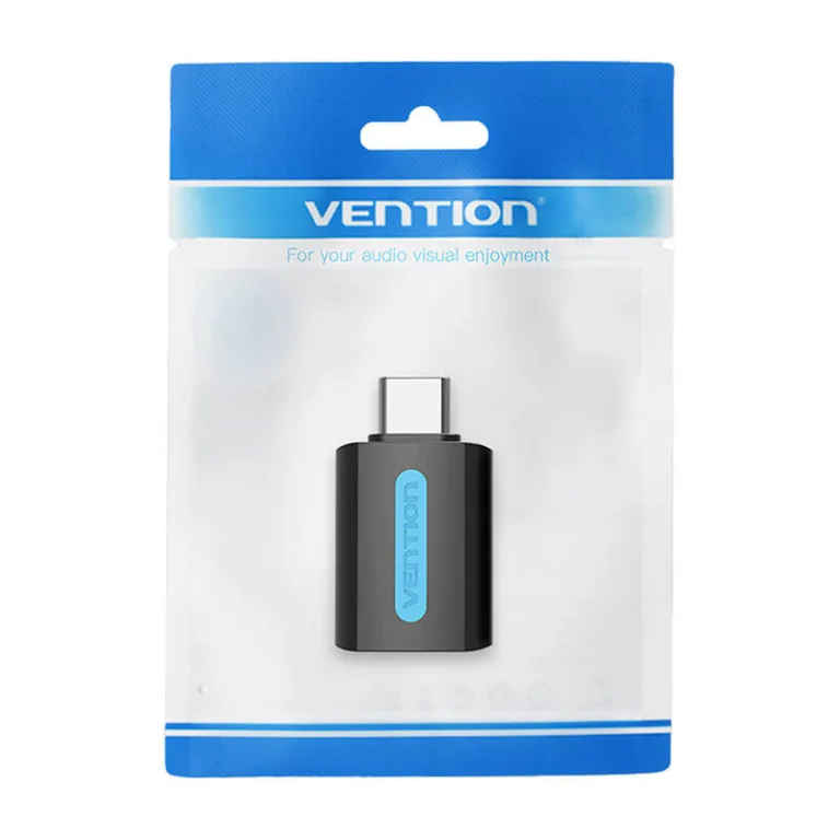 USB-C adapter: Vention USB-C isane – USB 2.0 emane adapter CDTB0 (must, 480 Mbps)