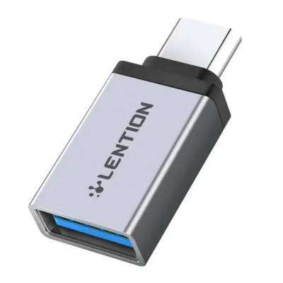 USB-C adapter hõbedane – Lention USB-C to USB 3.0 Adapter (5 Gbps)