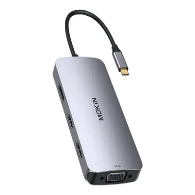 USB-C hübriidjaam – MOKiN MOUC0513 8-in-1 (VGA+2xHDMI, Kiirlaadimine)