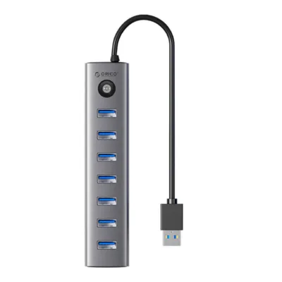 USB-C jaotur: Orico CL7U – 7x USB 3.0 porti (hall, alumiinium)