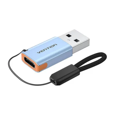 USB adapter kiirlaadimine – Vention USB Adapter CUAH0 (USB-A 3.1 isane ja USB-C emane, 10 Gbps, hall)