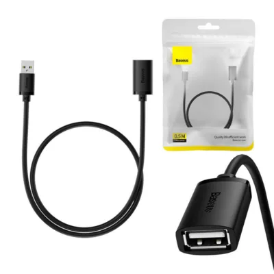 USB pikenduskaabel – Baseus AirJoy USB 2.0, 0,5m (must)