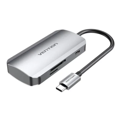 Vention USB-C dokkimisjaam TNHHB (3x USB3.0, SD/TF, PD 100W, 0,15 m, Hall)
