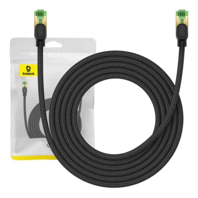 <h3>Cat.8 Ethernet kaabel – Baseus punutud võrgukaabel, 3m, 40Gbps (must)</h3>