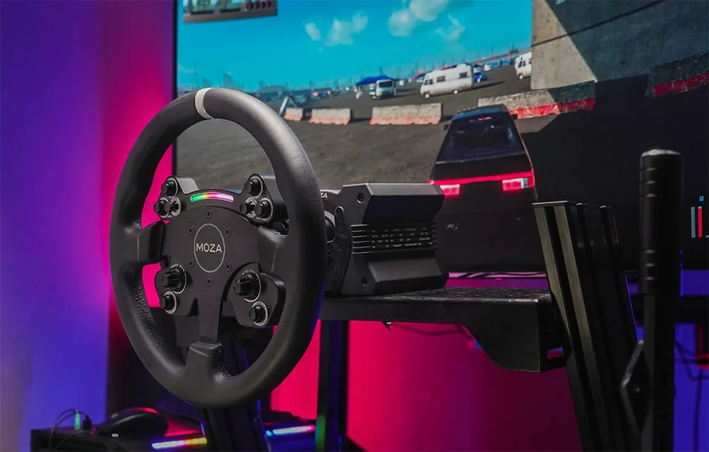 MOZA Racing R9 V2 RS28 simuraatori roolialus mustast alumiiniumist korpusega