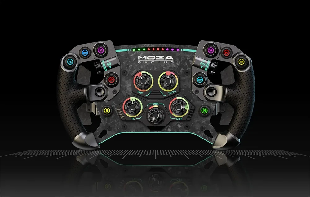 MOZA Racing GS V2P simulaatori võidusõidu rool eestvaates