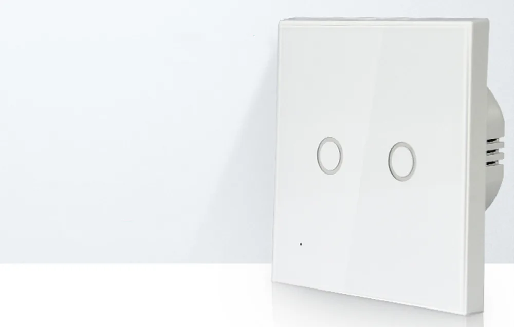 WiFi nutikas lüliti NEO NAS-SC02WE esipaneelil kaks puutetundlikku nuppu