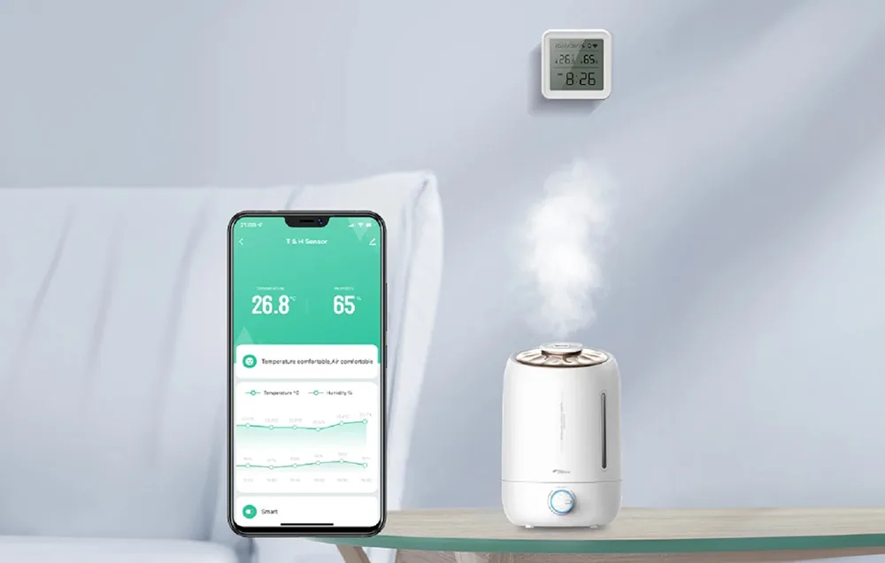 nutika niiskusanduri kasutamine koos Google Assistanti ja Alexa süsteemidega