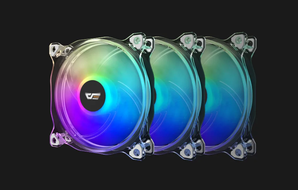 RGB arvuti ventilaatorite komplekt Darkflash CF8 Pro kolmest ventilaatorist