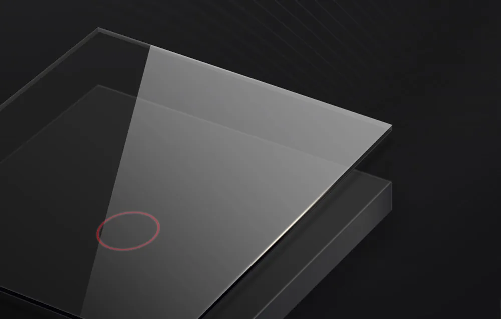 minimalistliku disainiga karastatud klaasiga nutikas valguslüliti