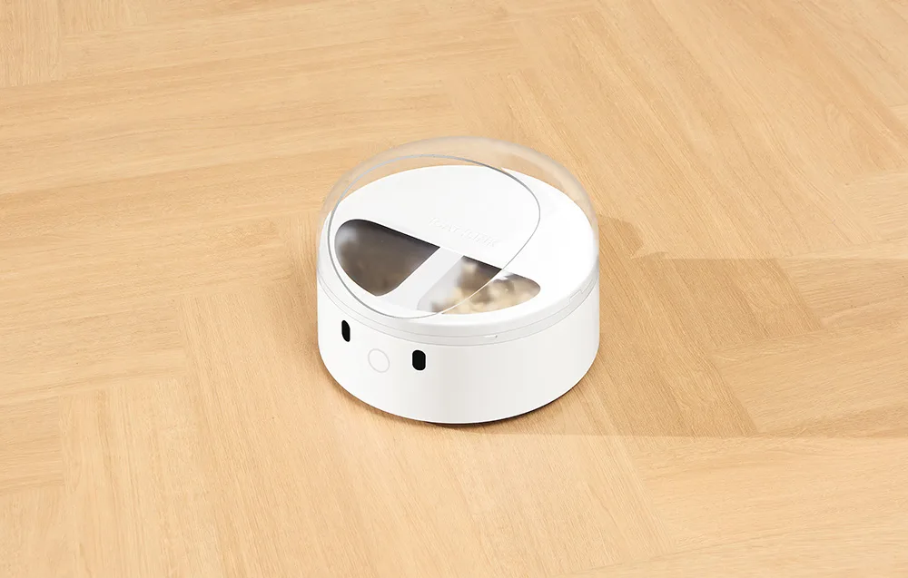 Topeltkaussidega kasside toidudosaator CatLink F03 Standard koos toiduga