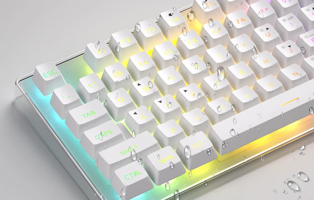 Mehaaniline valge klaviatuur RGB-taustavalgustusega