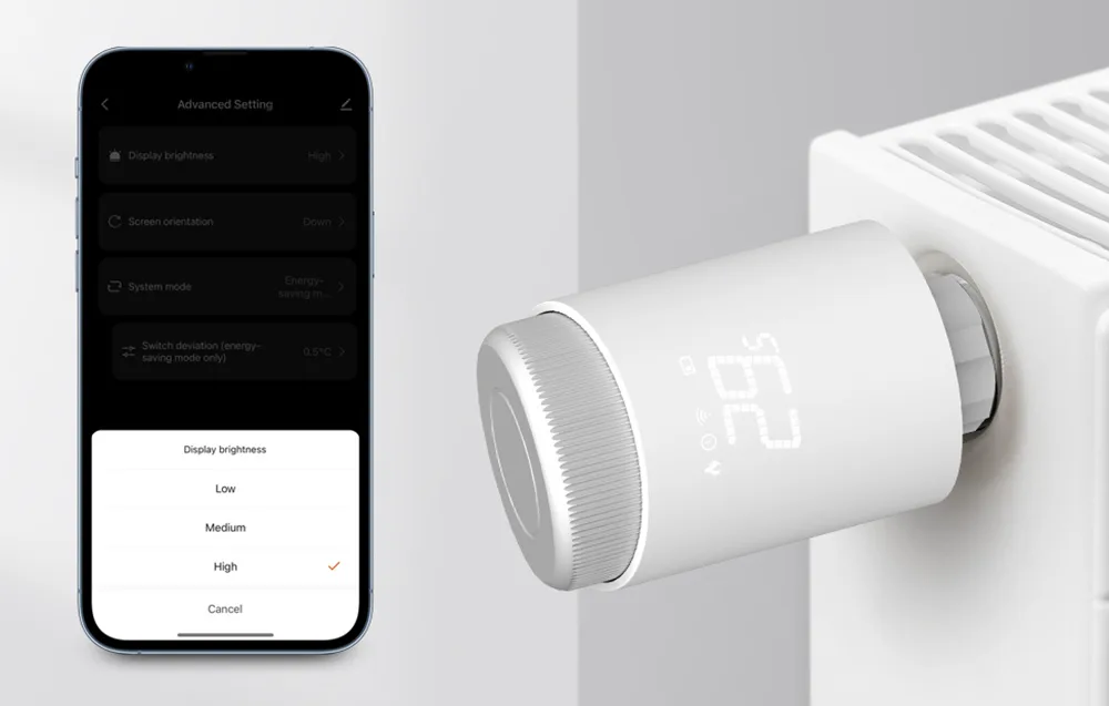 Avatto TRV10 termostaat koos erinevate radiaatori adapteritega