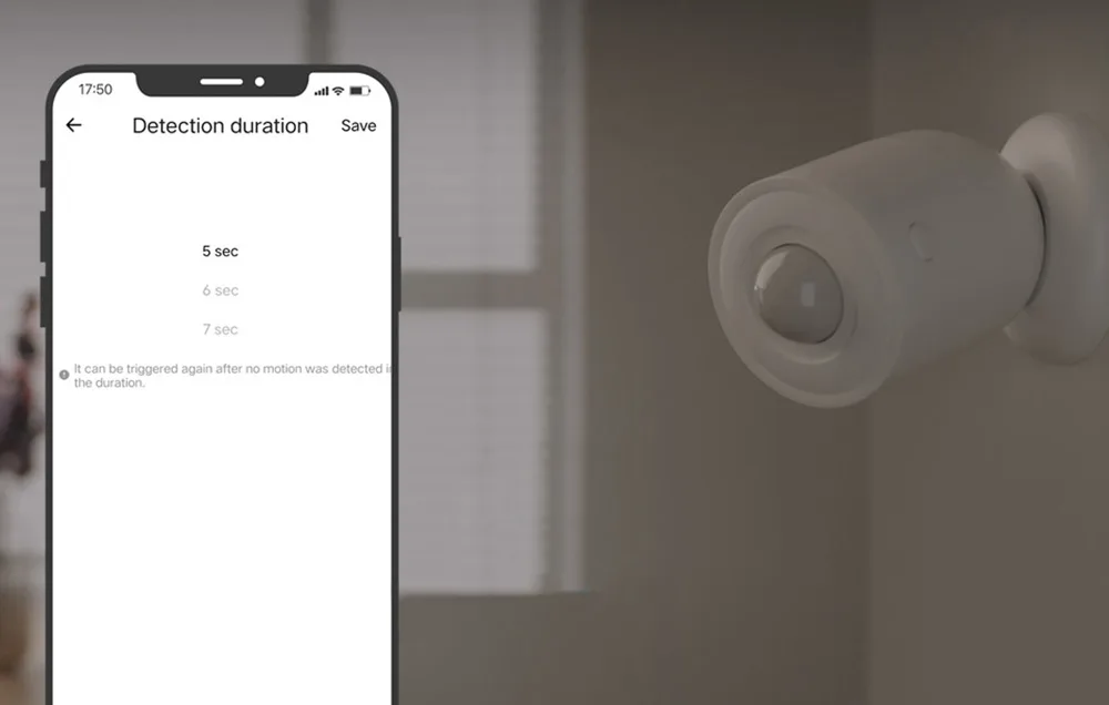 valge SONOFF zigbee liikumisandur pöörataval alusel