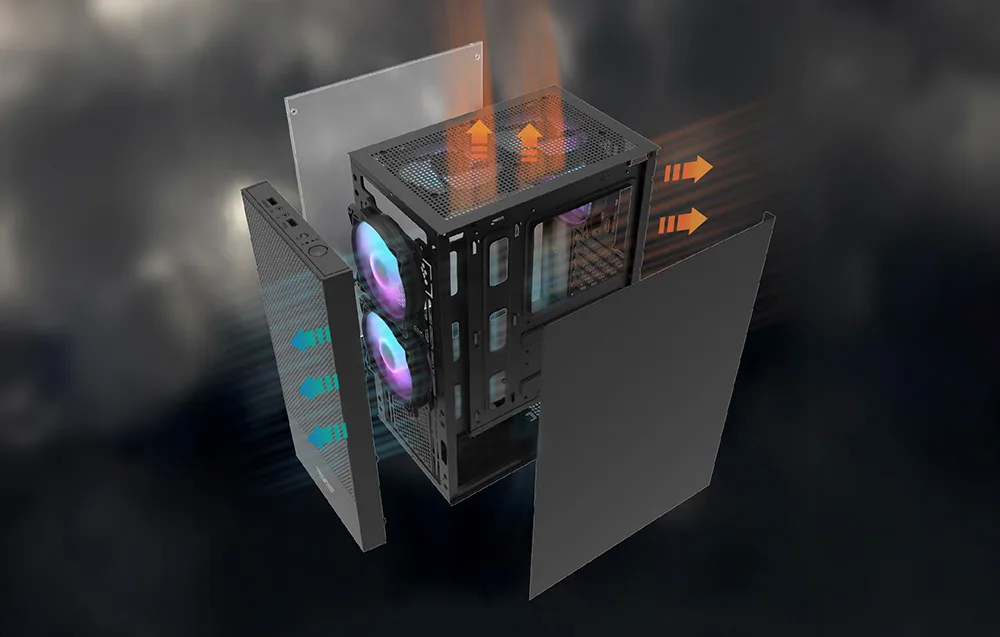 A290 korpuse ventilaatorite paigutusvõimalused