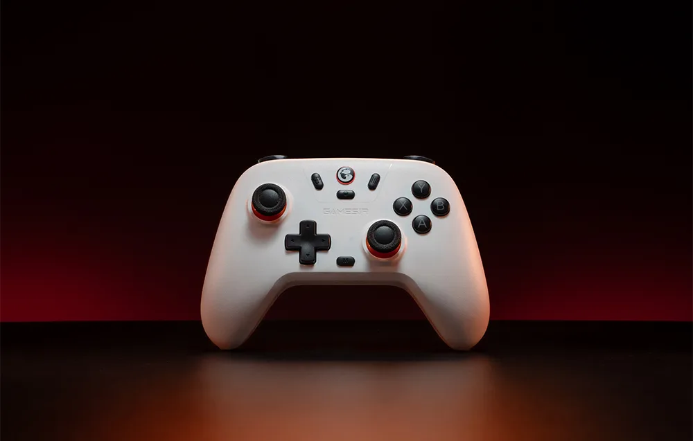 Juhtmevaba mängupult GameSir T4n Lite valgena eestvaates