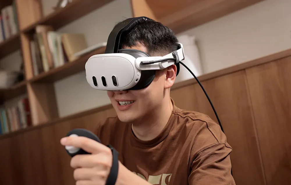 Valge VR linkkaabel USB-A ja USB-C otstega