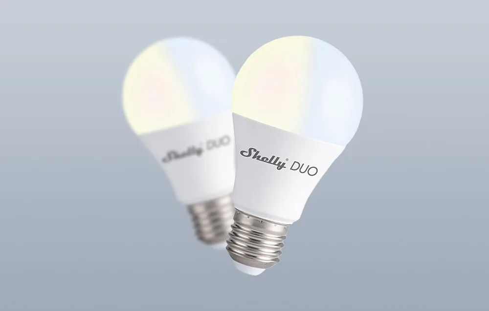 Shelly Duo E27 nutikas LED pirn mõõtmetega tabelina