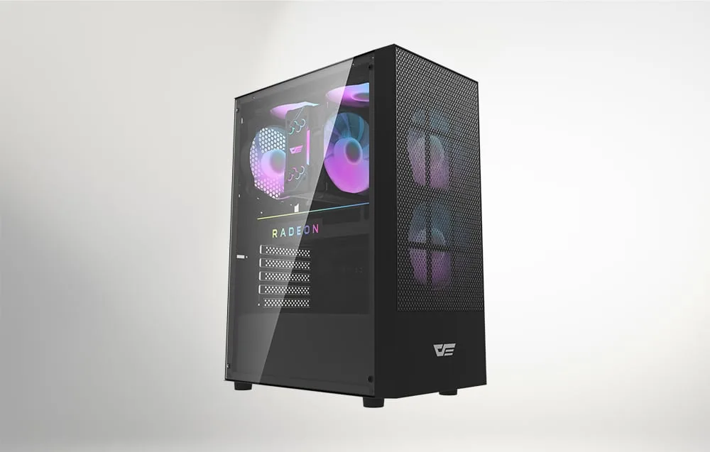 Mänguri arvutikorpus Darkflash A290 kolme ARGB ventilaatoriga