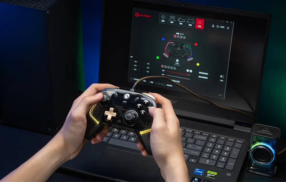 GameSir K1 Flux juhtmega mängupult USB-C kaabli ja vastupidava tekstiilkattega