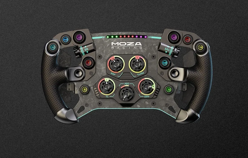 Detailne vaade MOZA Racing GS V2P perforeeritud käepidemele