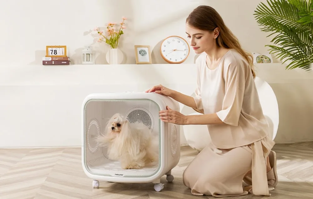 Lemmikloomakuivati läbipaistev aken ja LED sisemine valgustus, Petsuper PD01 mudel