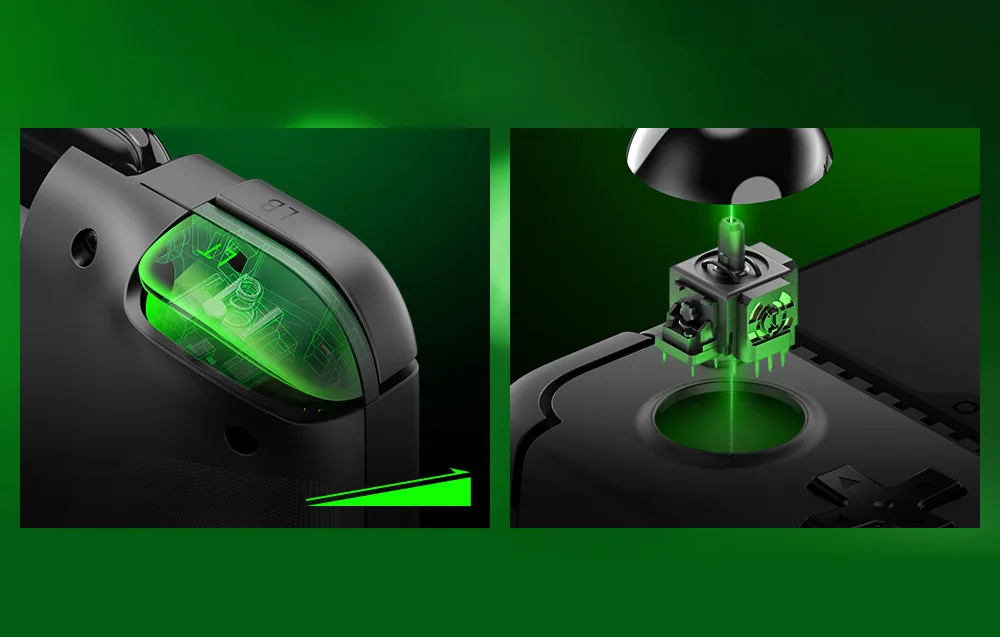 GameSir X2 Pro pult – lähivaade nuppudele ja analoogkangidele