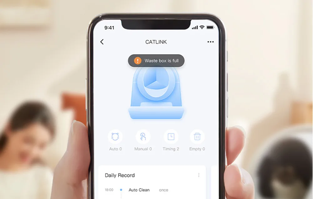 CATLINK mobiilirakenduse juhtpaneelist nutikas kassiliivakasti funktsioonide seadistamine