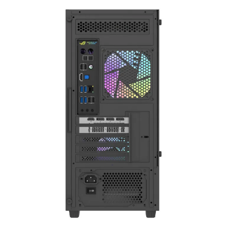 ARGB mängurikorpus Darkflash Aigo E330M, 4 ARGB ventilaatorit, klaaspaneel, must