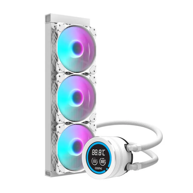 ARGB vesijahutus LCD-ekraaniga Darkflash DN-D360 White, 3x120 mm ARGB ventilaatorid