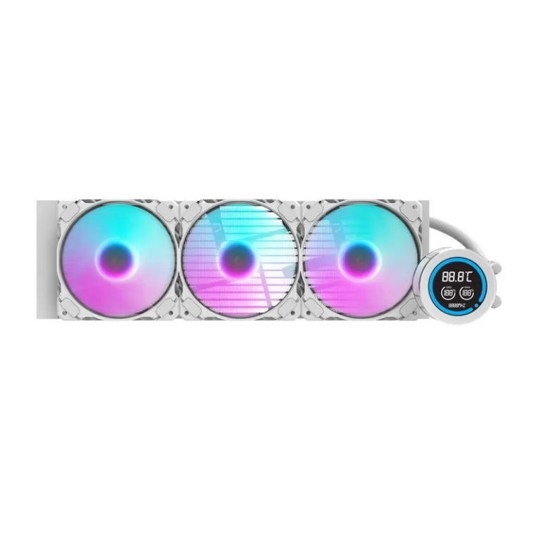 ARGB vesijahutus LCD-ekraaniga Darkflash DN-D360 White, 3x120 mm ARGB ventilaatorid