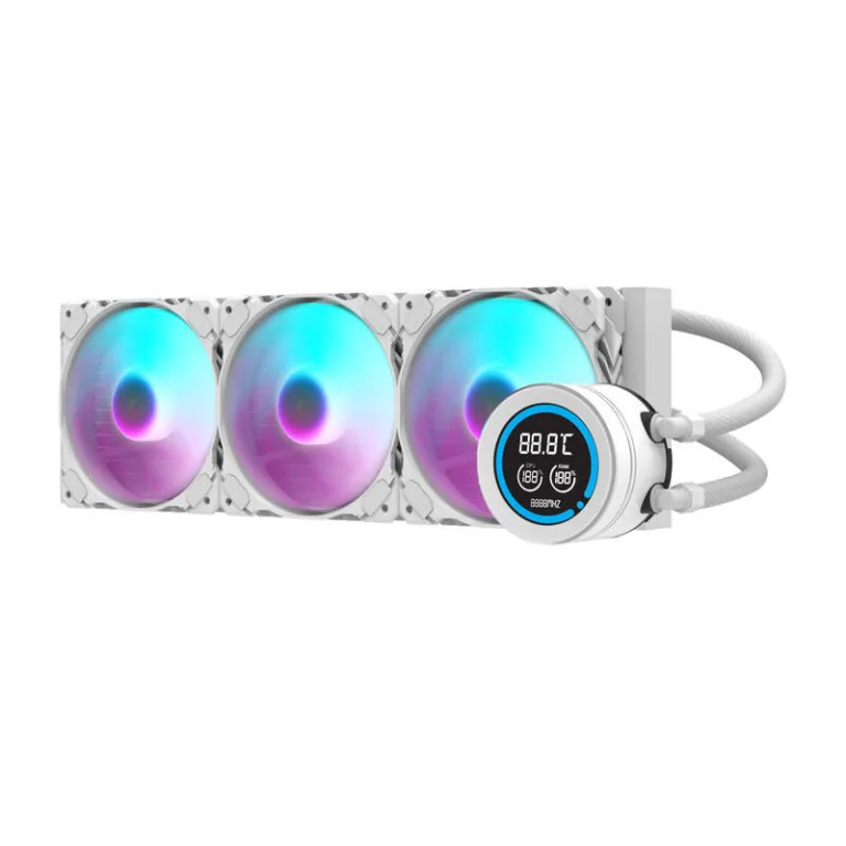ARGB vesijahutus LCD-ekraaniga Darkflash DN-D360 White, 3x120 mm ARGB ventilaatorid