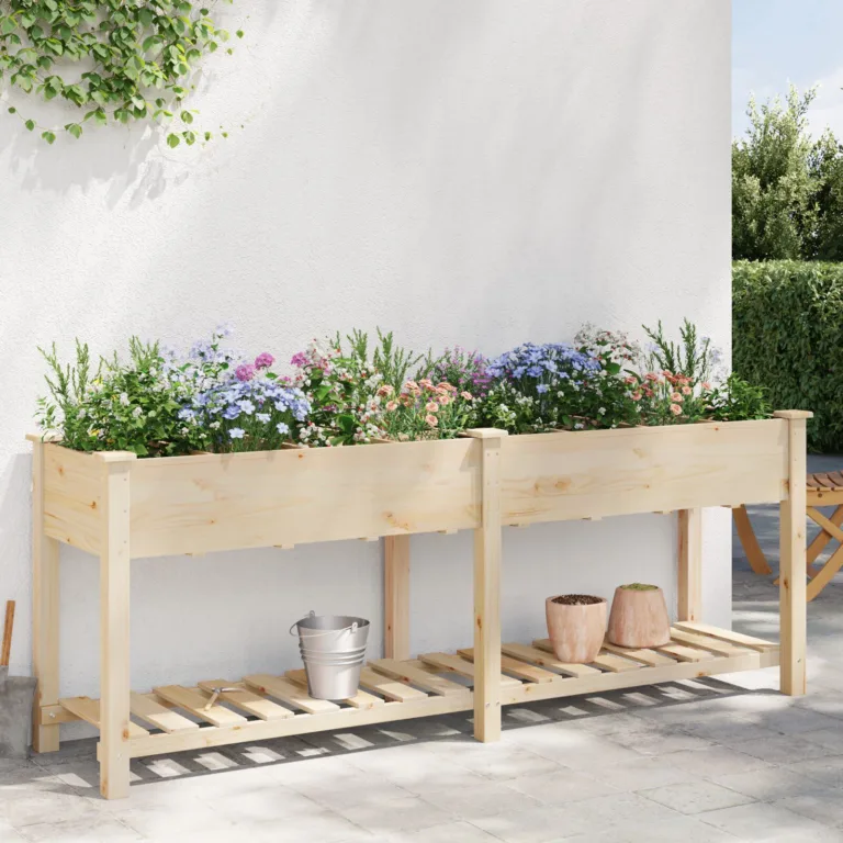 Aedade istutuskarp restidega 203x53x76 cm Kindel puit Kuusk